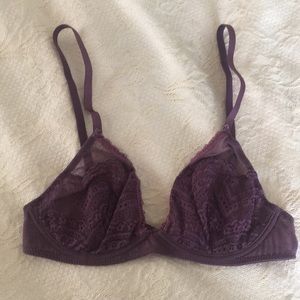 NWT Intimately Free People lace purple plunge bra